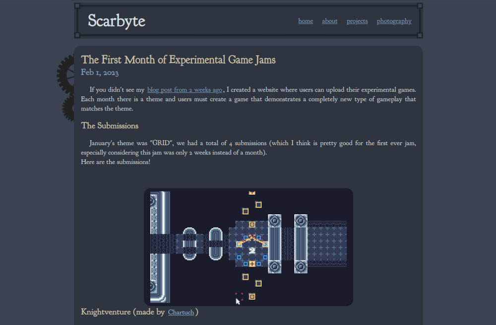 Scarbyte homepage screenshot